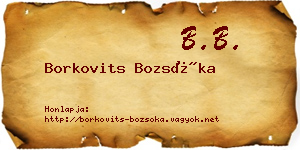 Borkovits Bozsóka névjegykártya